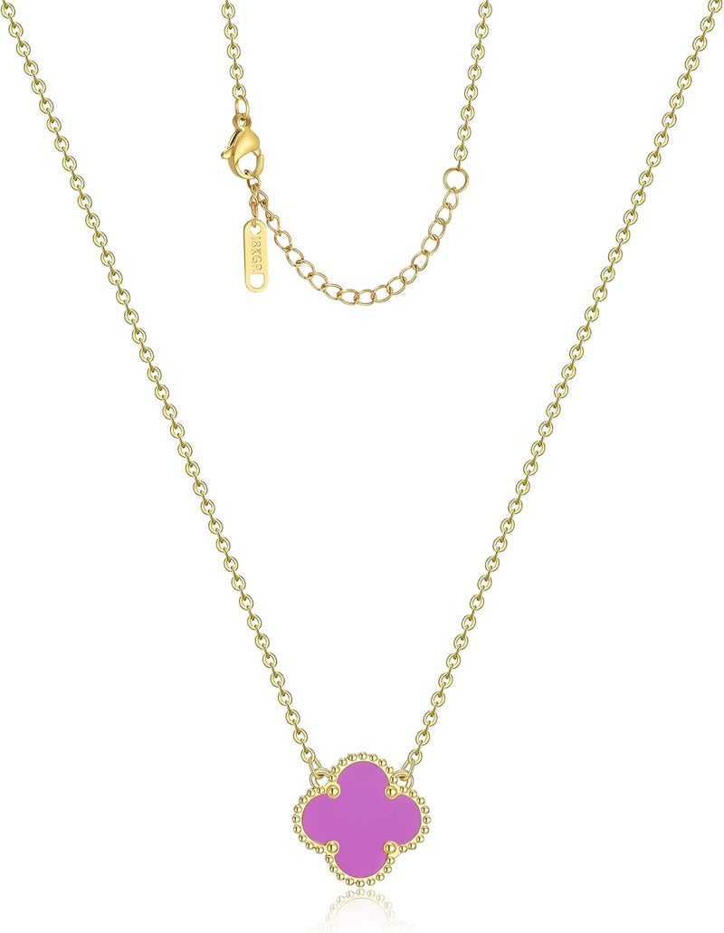 AIPPK Clover Pendant Necklace for Women 18K Gold Plated Four Leaf Clover Necklaces Lucky Simple Jewelry Gifts for Women - Image 1
